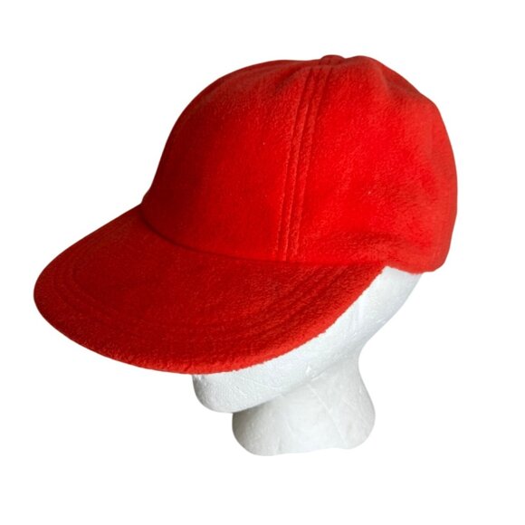 90s‎ Gap Orange Fleece Strap Back Hat Outdoors Hunting Size M/L - Picture 2 of 8